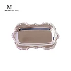 EU-style golden and sliver metal plate weeding holiday party decoration Cake Set Dishes light luxury