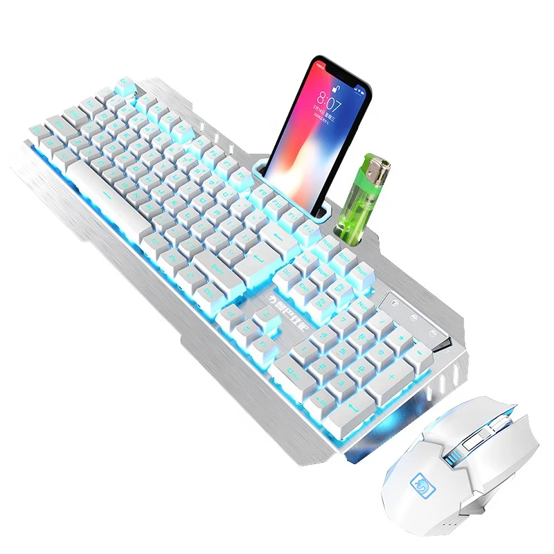Hot selling wireless backlit mechanical gaming keyboard and mouse set wireless keyboard and mouse set, Gold white
Hot selling wireless backlit mechanical gaming keyboard and mouse set wireless keyboard and mouse set, Gold white