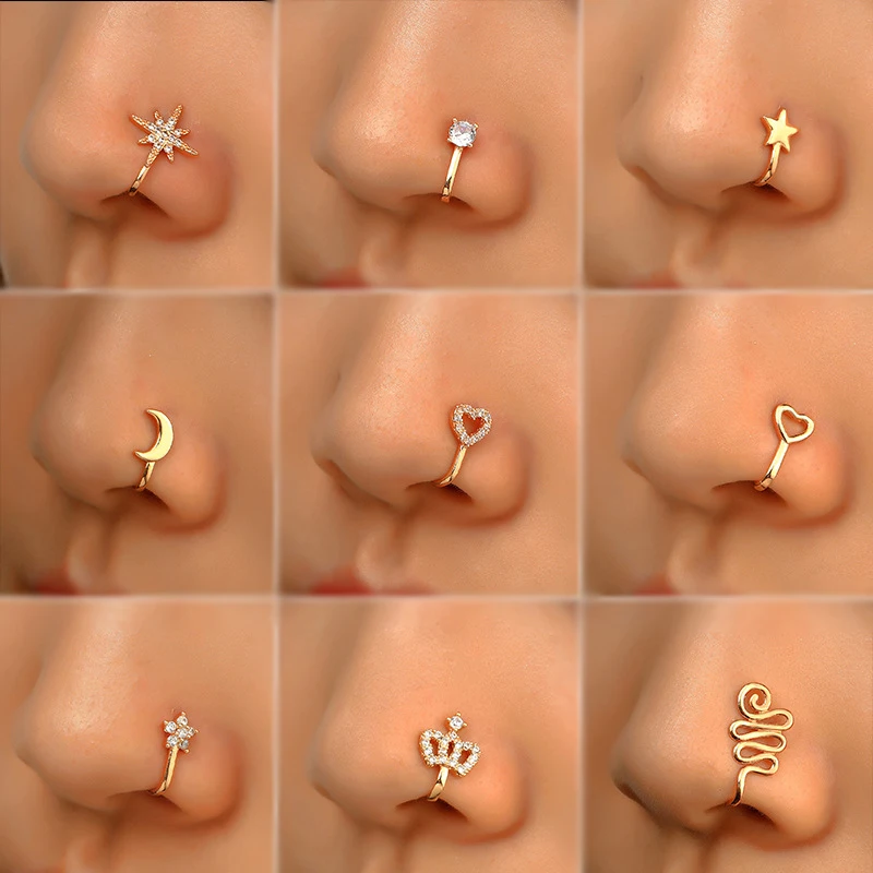 Creative Indian Style 1PC Copper With Zircon Nose Clip Crystal Star Love Crown Nose Cuff Jewelry Ring
Creative Indian Style 1PC Copper With Zircon Nose Clip Crystal Star Love Crown Nose Cuff Jewelry Ring