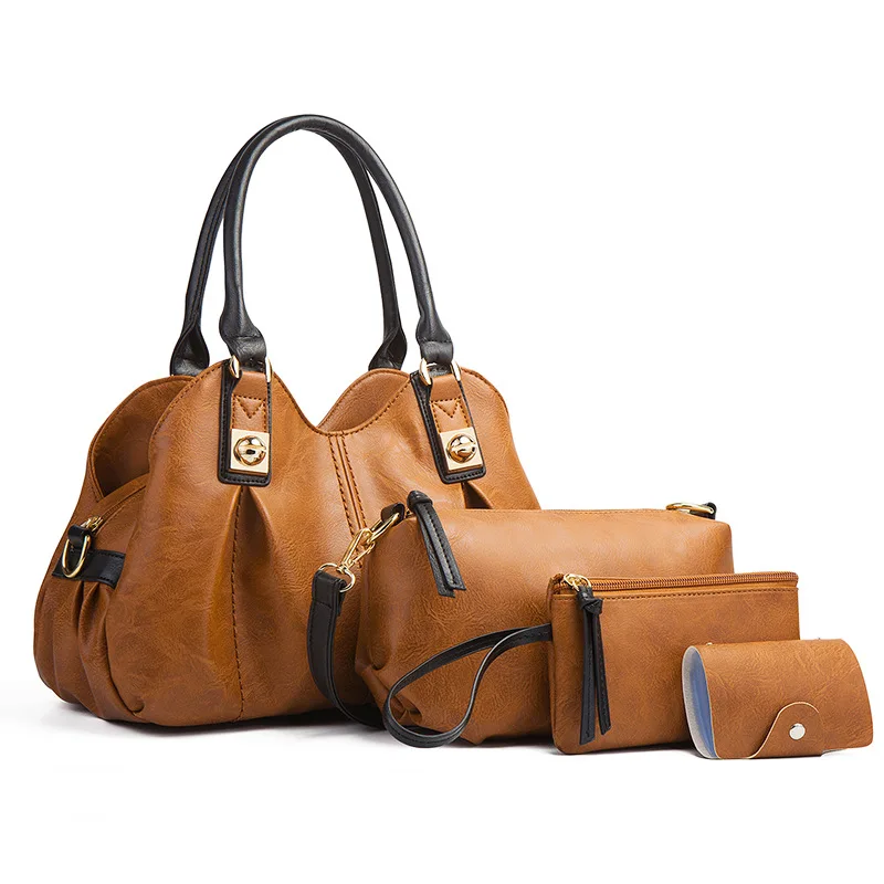 luxury 2021 ladies bags Trending durable shoulder handbag 4pcs pocket women's tote bag with pocket luxury handbags for women, Black, green, brown option
luxury 2021 ladies bags Trending durable shoulder handbag 4pcs pocket women's tote bag with pocket luxury handbags for women, Black, green, brown option