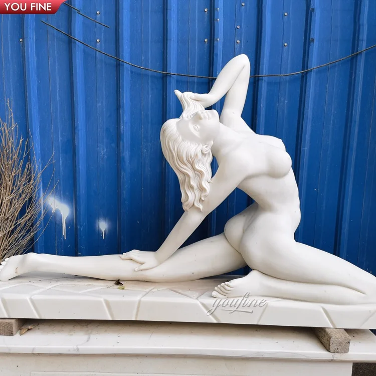 Outdoor Garden  Marble Naked Woman Snow White Life Size Nude Marble Sculpture