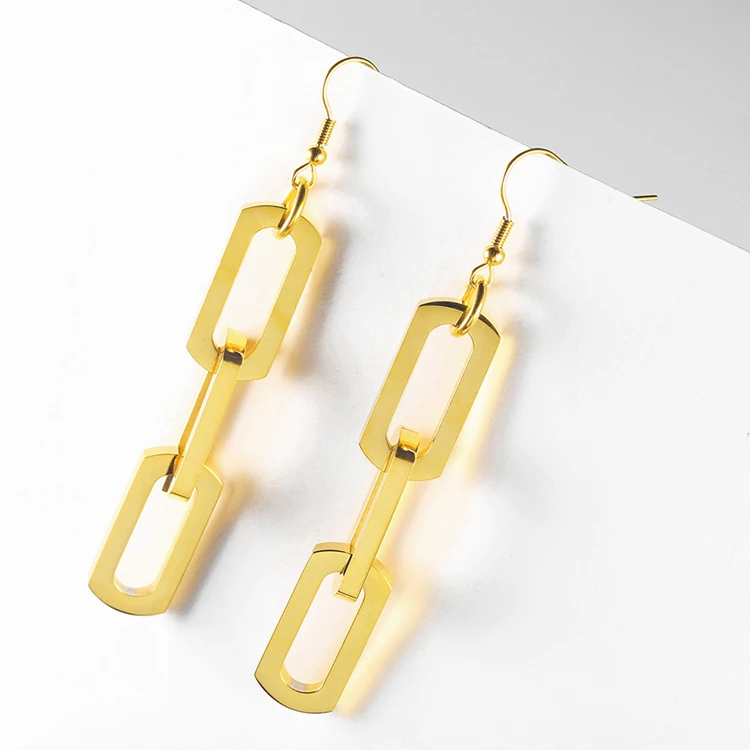 Fashion Earrings 2020 Womens Stainless Steel Gold Earrings High Polished 18k Gold Plated Big Chain Link Hook Earrings For Women, Steel color and gold plated
Fashion Earrings 2020 Womens Stainless Steel Gold Earrings High Polished 18k Gold Plated Big Chain Link Hook Earrings For Women, Steel color and gold plated
