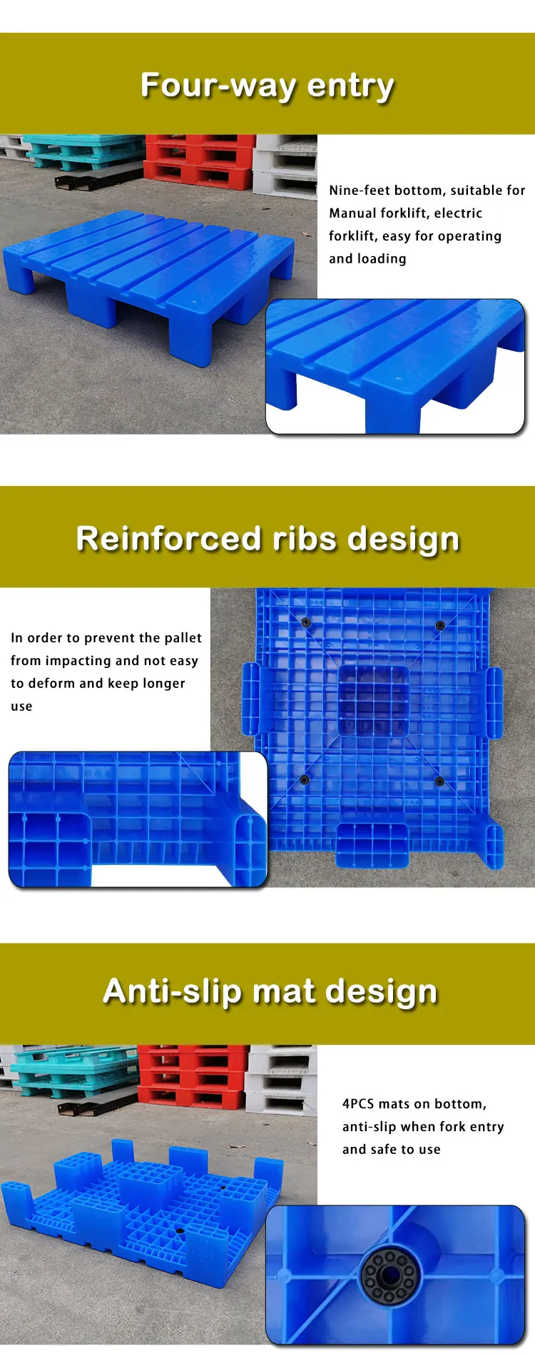 Blue Slotted Top Plastic Automatic Press Pallet Pallet Solutions For