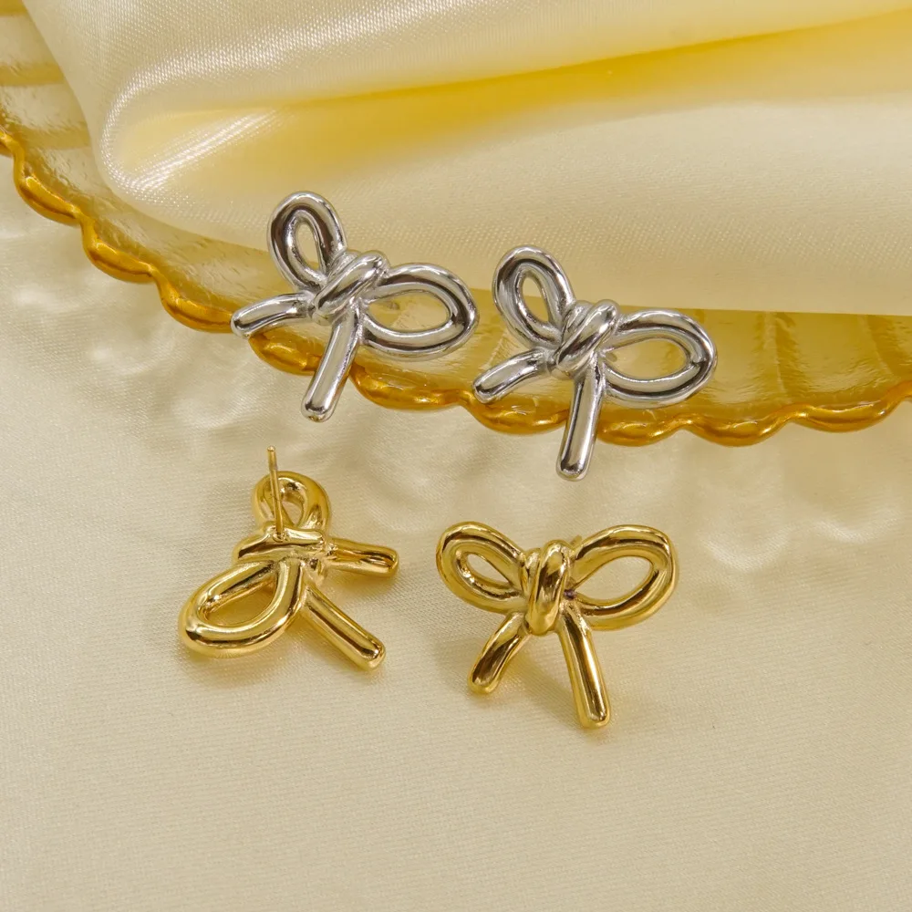 New Gold Silver Bow Butterfly Drop Earrings Fashion Stainless Steel Bowknot Stud Earrings Jewelry for Girls Women
New Gold Silver Bow Butterfly Drop Earrings Fashion Stainless Steel Bowknot Stud Earrings Jewelry for Girls Women