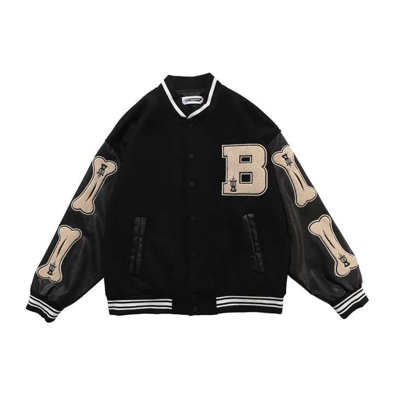 Custom logo Alphabet embroidered baseball suit men's street contrasting color plus size varsity jacket, Customized color
Custom logo Alphabet embroidered baseball suit men's street contrasting color plus size varsity jacket, Customized color