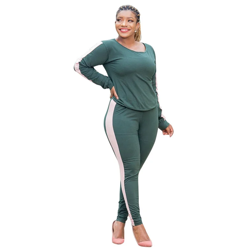 High Performance Splicing Contrast Color Fashion Casual Two Piece Large Size Women Set, As picture
High Performance Splicing Contrast Color Fashion Casual Two Piece Large Size Women Set, As picture