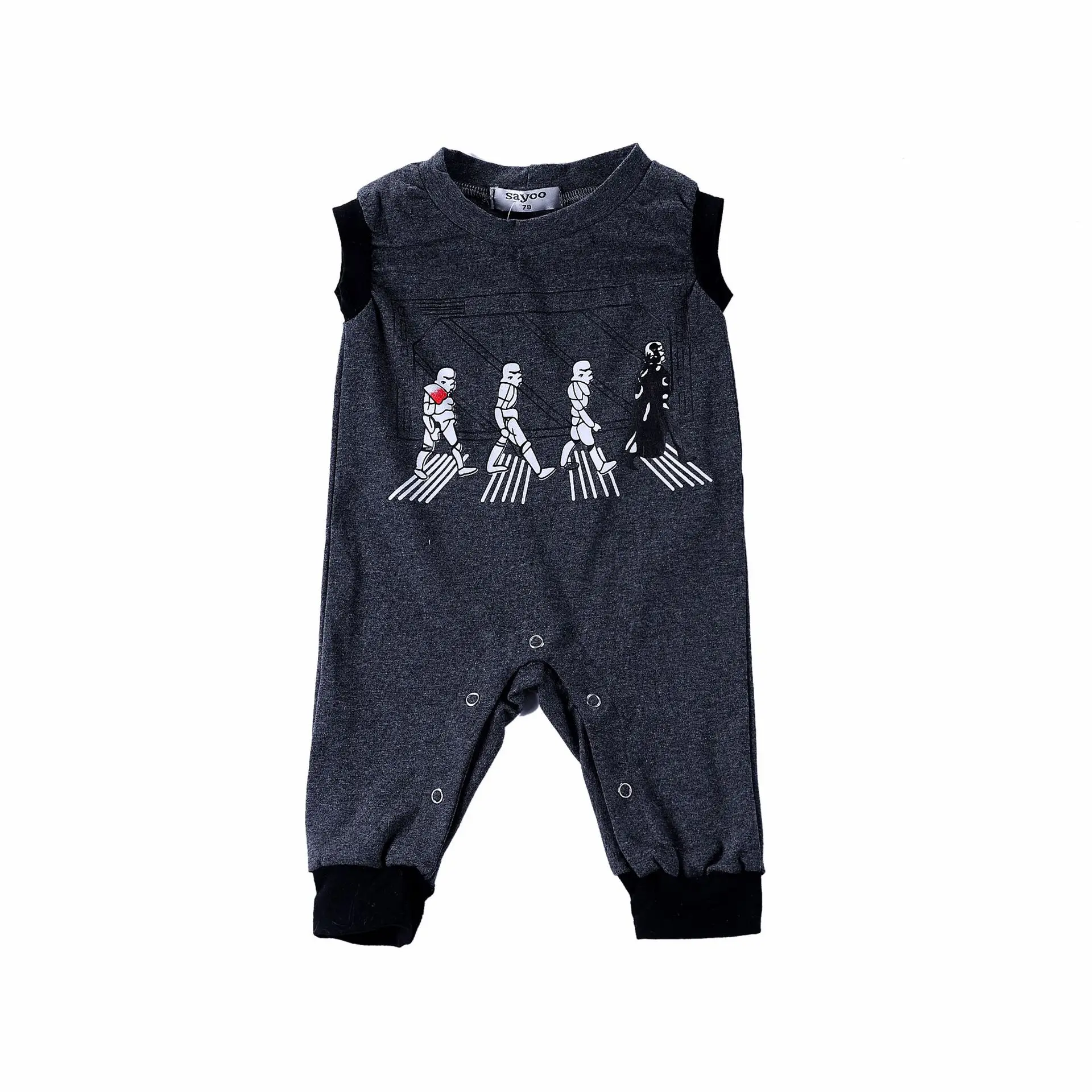 Children Clothes Cotton Cartoon Print Sleeveless Kids Jumpsuit