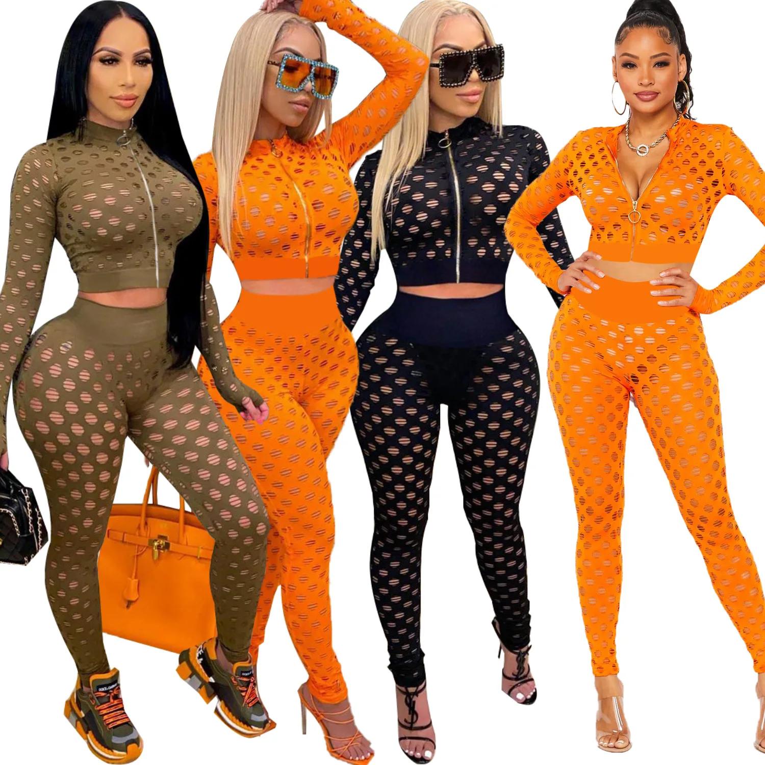 New sexy biker long sleeve crop top set 2021 women club wear hollow out two piece pant sets, Picture
New sexy biker long sleeve crop top set 2021 women club wear hollow out two piece pant sets, Picture
