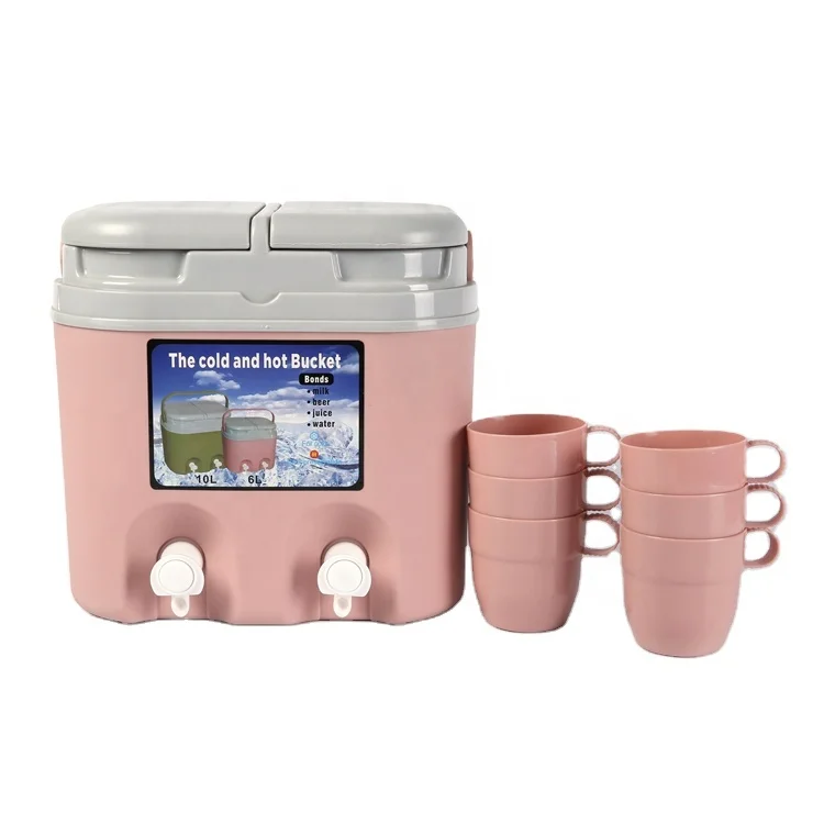 Portable Handle PP Plastic Cooler Box Ice Bucket Small Plastic The Cold Hot Bucket Bring 6 Cups With Two Water Tap
Portable Handle PP Plastic Cooler Box Ice Bucket Small Plastic The Cold Hot Bucket Bring 6 Cups With Two Water Tap