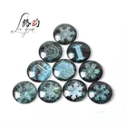 Promotional 3d custom round glass Microscopic snowflake pattern fridge magnet