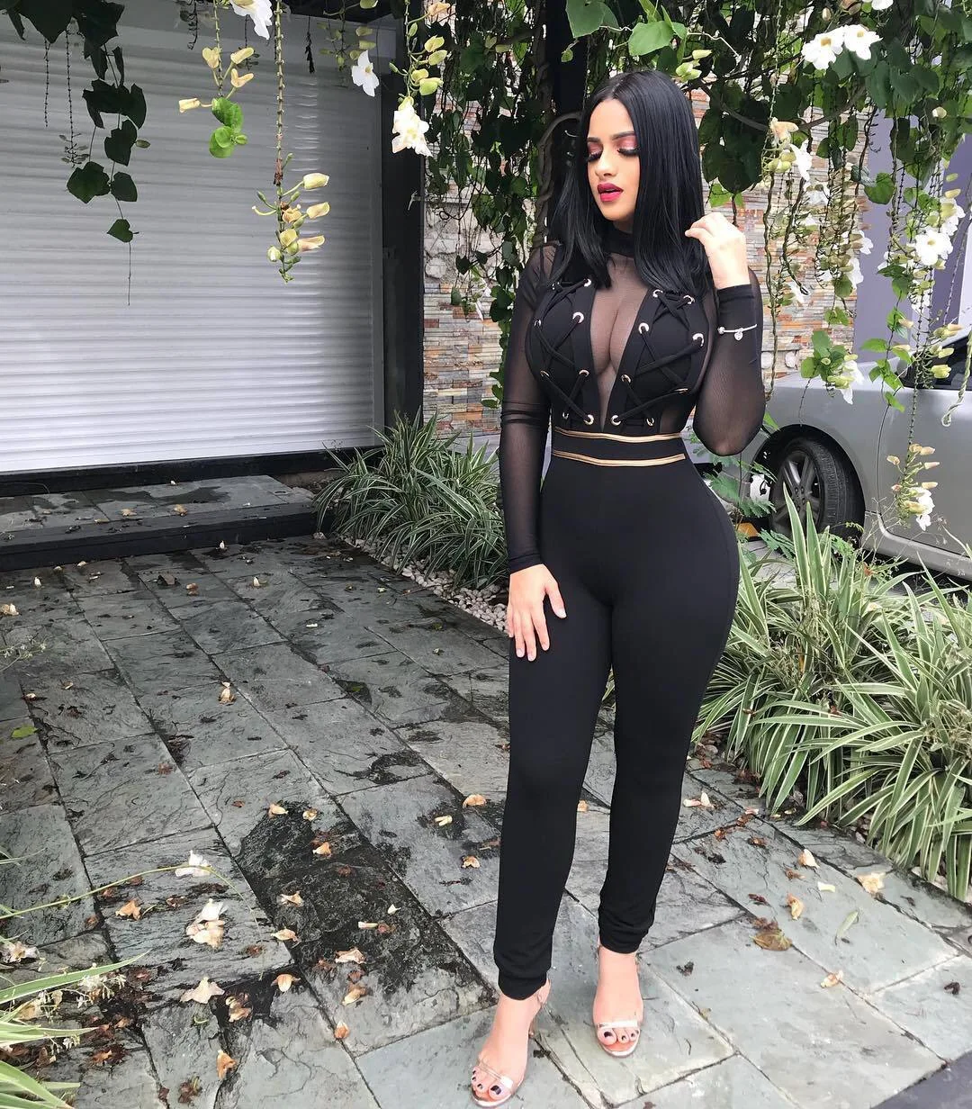 European style mesh long sleeve for women denim jumpsuit and rompers one piece, Picture
European style mesh long sleeve for women denim jumpsuit and rompers one piece, Picture