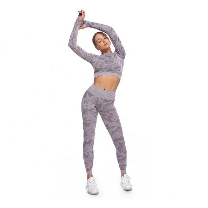 Latest Camouflage Clothing Women Sports Wear Breathable Workout Suit Two Pcs Yoga Suits Seamless Set, Black/pink/orange/green
Latest Camouflage Clothing Women Sports Wear Breathable Workout Suit Two Pcs Yoga Suits Seamless Set, Black/pink/orange/green