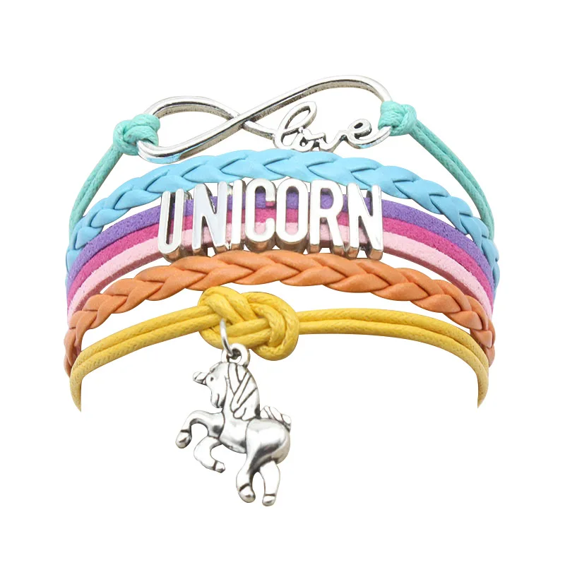Woven Cute Lovely Multi-layer Letter UNICORN Unicorn Charm PU Leather Braided Handmade Bracelet For Girl
Woven Cute Lovely Multi-layer Letter UNICORN Unicorn Charm PU Leather Braided Handmade Bracelet For Girl