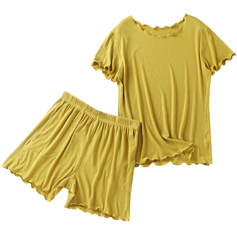 New summer modal short-sleeved shorts suit ladies sleepwear casual large size loose comfortable sleepwear suits sleepwear for w, Required
New summer modal short-sleeved shorts suit ladies sleepwear casual large size loose comfortable sleepwear suits sleepwear for w, Required