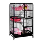 Pet CHENG YI Convenient Three-story Home With Toilet Cat Cage Cat Villa Pet Cage Large Double Second Floor