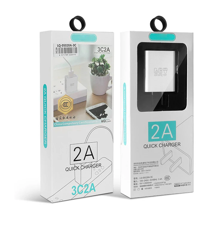 Smart usb charging single head 5V2A mobile phone charger and charging cable set, White
Smart usb charging single head 5V2A mobile phone charger and charging cable set, White
