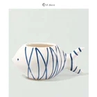 Novelty Fish Shape Ceramic Eco-friendly Flower Planter Pot For Home Ornaments