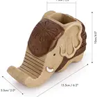 Pen Pencil Holder with Phone Stand Resin Elephant Shaped Pen Container Cell Phone Stand for Office Desk Home Decorative