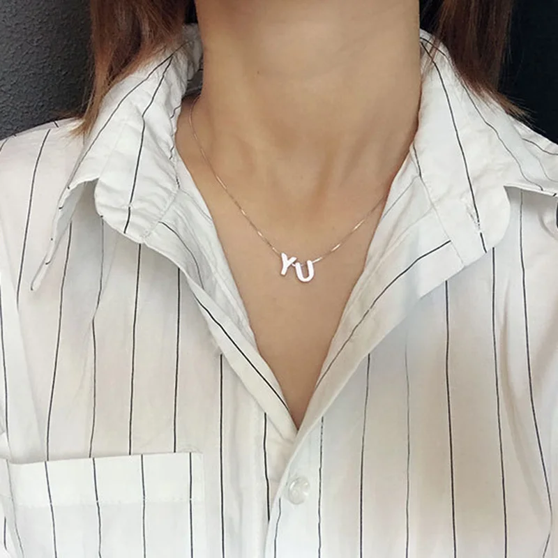 Hainon S925 Sterling Silver Exquisite Versatile Letter Pendant Necklace Ladies Simple Necklace Decoration
Hainon S925 Sterling Silver Exquisite Versatile Letter Pendant Necklace Ladies Simple Necklace Decoration