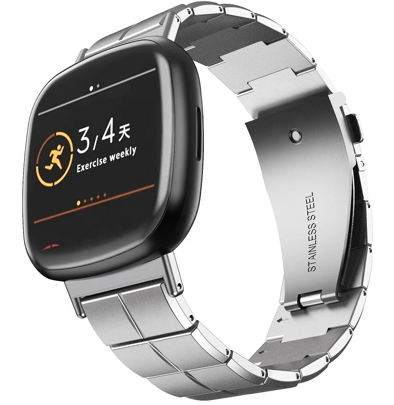 New Bamboo Pattern Metal Watch Strap Replacement Bracelet For Fitbit Versa 3/Sense Stainless Steel Band, Black, silver
New Bamboo Pattern Metal Watch Strap Replacement Bracelet For Fitbit Versa 3/Sense Stainless Steel Band, Black, silver