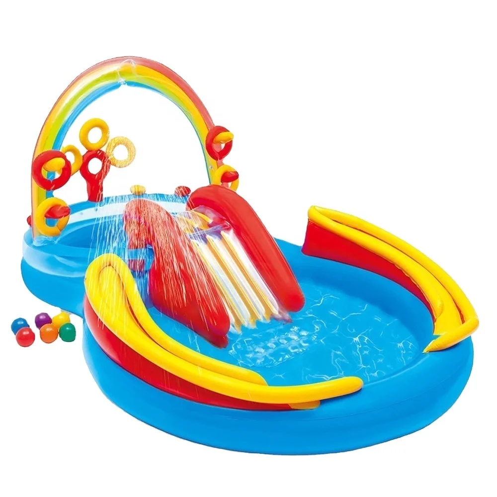 INTEX 57453 Rainbow Circle Recreation Center Inflatable Kids Water Slide Jet Swimming Pool, As photo
INTEX 57453 Rainbow Circle Recreation Center Inflatable Kids Water Slide Jet Swimming Pool, As photo