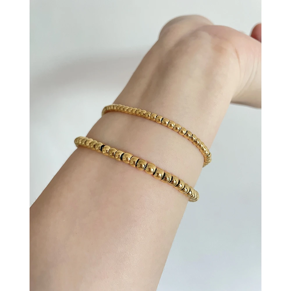 2 Sizes 3mm 4mm Beads Chain Stainless Steel Bracelet Beaded 18K Gold Plated Bracelets for Women French Minimalist Jewelry 2021
2 Sizes 3mm 4mm Beads Chain Stainless Steel Bracelet Beaded 18K Gold Plated Bracelets for Women French Minimalist Jewelry 2021