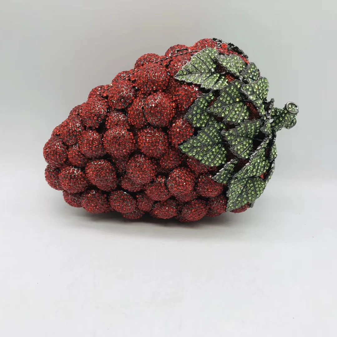 wholesale crystal rhinestone evening bag clutch Strawberry shape evening party purse 2020
wholesale crystal rhinestone evening bag clutch Strawberry shape evening party purse 2020