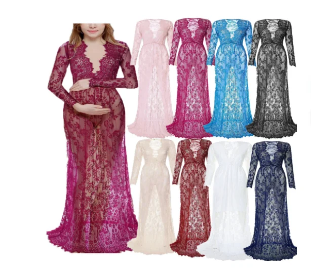 Sexy deep V-neck long sleeves lace see-through tight tail-length dress casual dresses club dresses
Sexy deep V-neck long sleeves lace see-through tight tail-length dress casual dresses club dresses