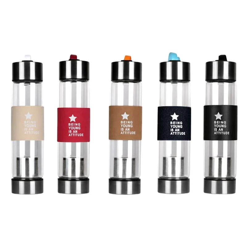 YXJ015 Custom 450ml eco friendly portable glass water filter bottle tea infuser travel water bottle with stainless steel fruit, Customized color
YXJ015 Custom 450ml eco friendly portable glass water filter bottle tea infuser travel water bottle with stainless steel fruit, Customized color