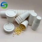 Custom 100% biodegradable compostable disposable paper corn starch hot drinking cup with lids