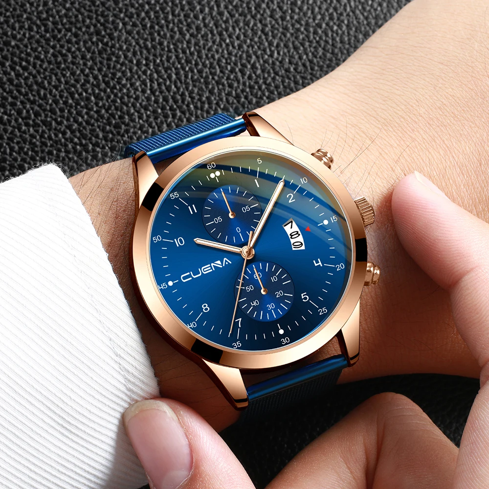 CUENA luxury mesh band stainless men quartz cheap promotional watches kol saati, 11 colors
CUENA luxury mesh band stainless men quartz cheap promotional watches kol saati, 11 colors