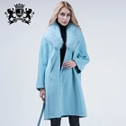 Cashmere trench coat with fox fur Cashmere trench coat with large fox fur collar