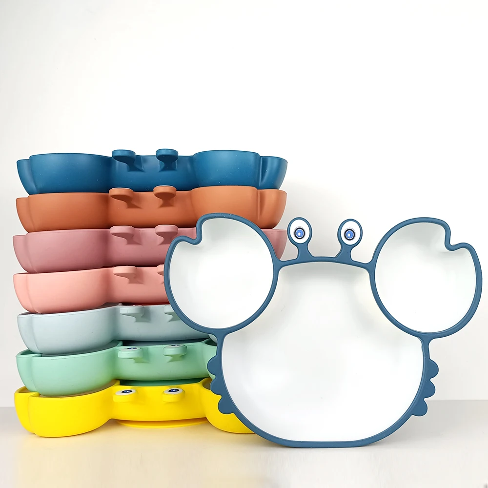 Factory Price Crab Plate Silicone Baby Feeding Set Food Grade Durable Silicone Bowl Suction Plato
Factory Price Crab Plate Silicone Baby Feeding Set Food Grade Durable Silicone Bowl Suction Plato