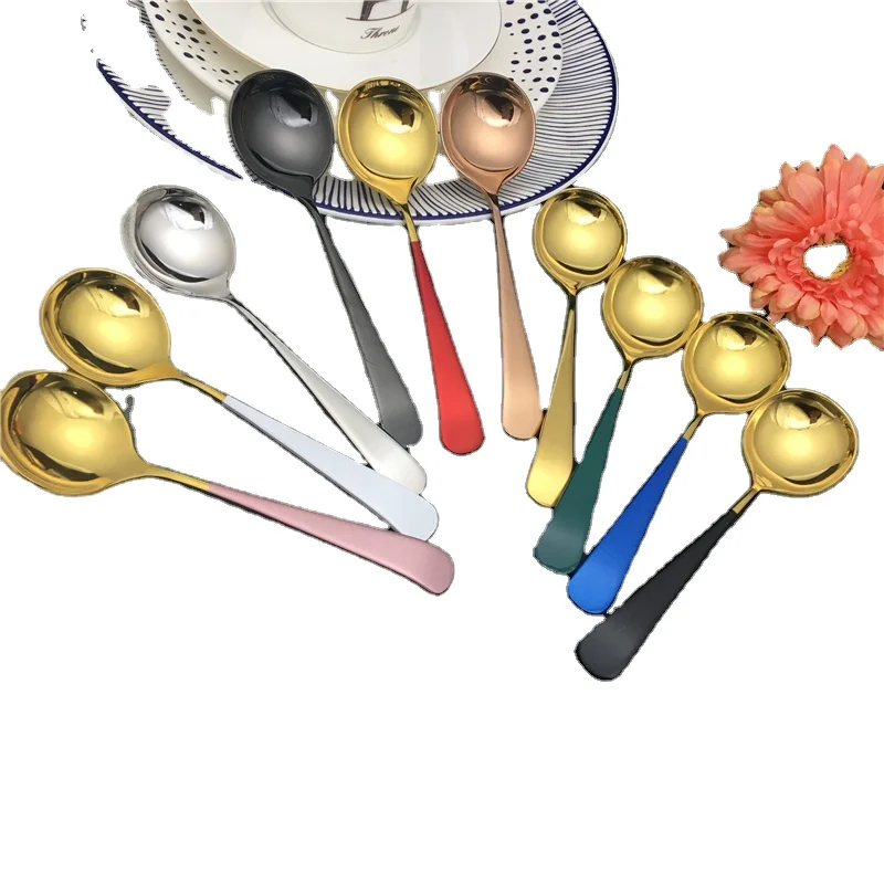 stainless steel flatware set creative travel spoon ins coffee spoon wedding favor wedding gift round spoon, Silver
stainless steel flatware set creative travel spoon ins coffee spoon wedding favor wedding gift round spoon, Silver