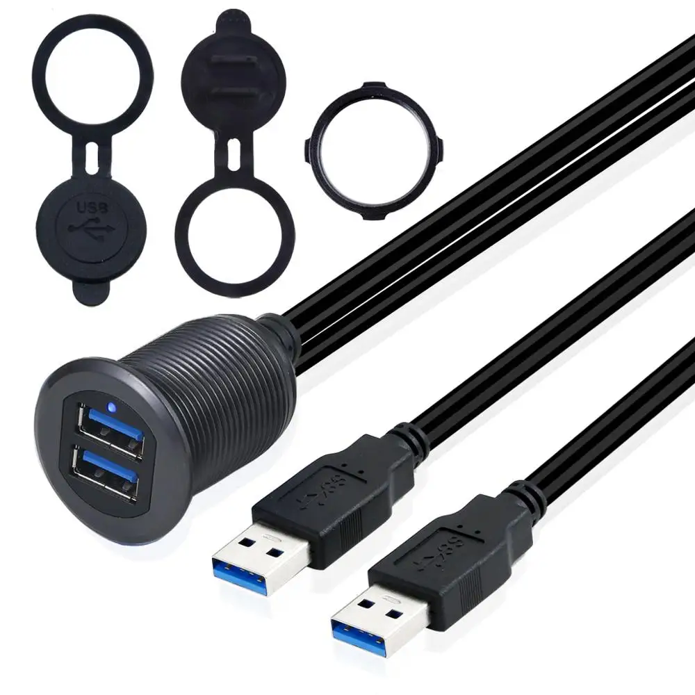 New Arrival Waterproof Car Dashboard Mount Panel With LED Light Metal Shell Dual USB 3.0 Extension Cable For Car Truck Boat, Black
New Arrival Waterproof Car Dashboard Mount Panel With LED Light Metal Shell Dual USB 3.0 Extension Cable For Car Truck Boat, Black