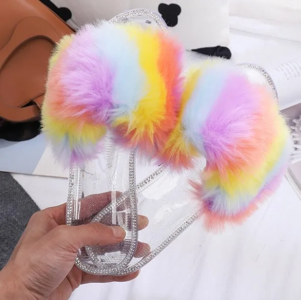 2021 Summer New Women Rainbow Sandals Flat Fur Slippers Open Toe Rhinestone Plush Outdoor Women's Shoes Slippers Plus Size 42, Red, black, purple, silver
2021 Summer New Women Rainbow Sandals Flat Fur Slippers Open Toe Rhinestone Plush Outdoor Women's Shoes Slippers Plus Size 42, Red, black, purple, silver