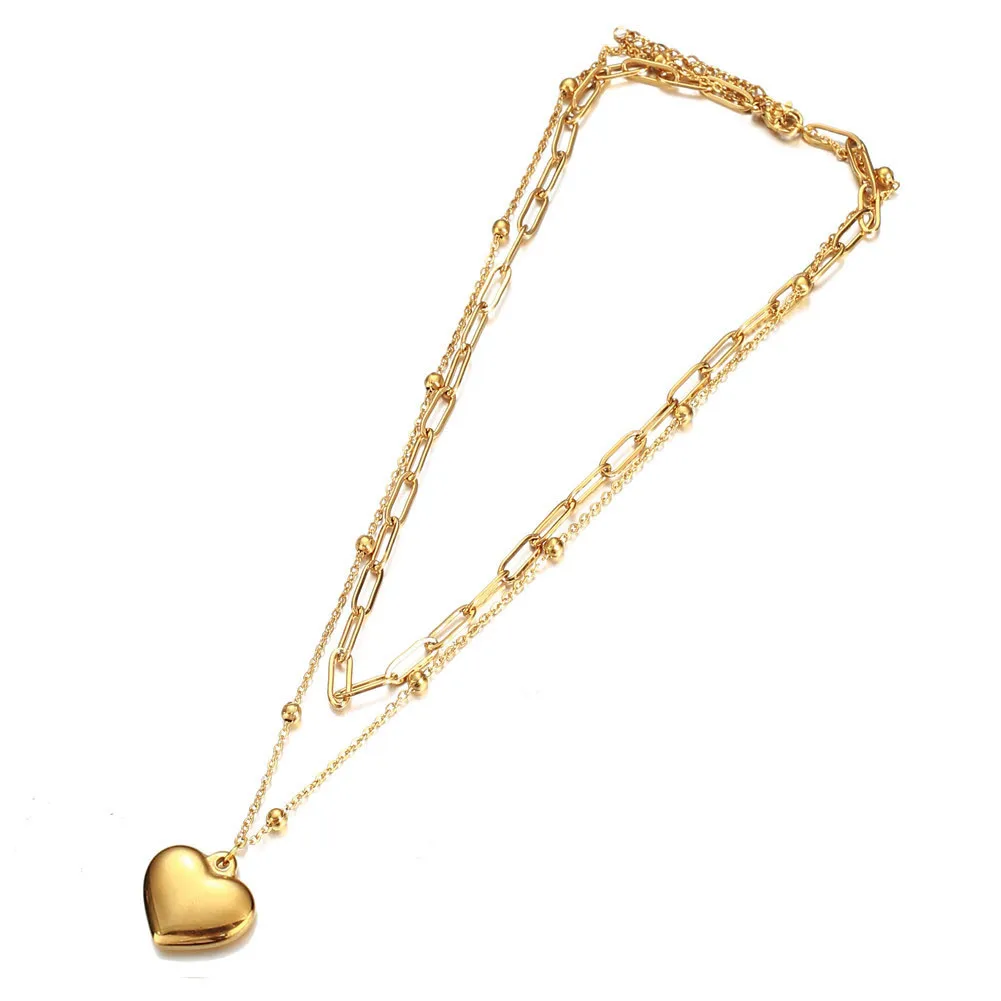 Stainless Steel Pendants Necklaces Jewelry Gold Color Layered Chain Heart Long Necklace For Women, Silver color,gold color
Stainless Steel Pendants Necklaces Jewelry Gold Color Layered Chain Heart Long Necklace For Women, Silver color,gold color