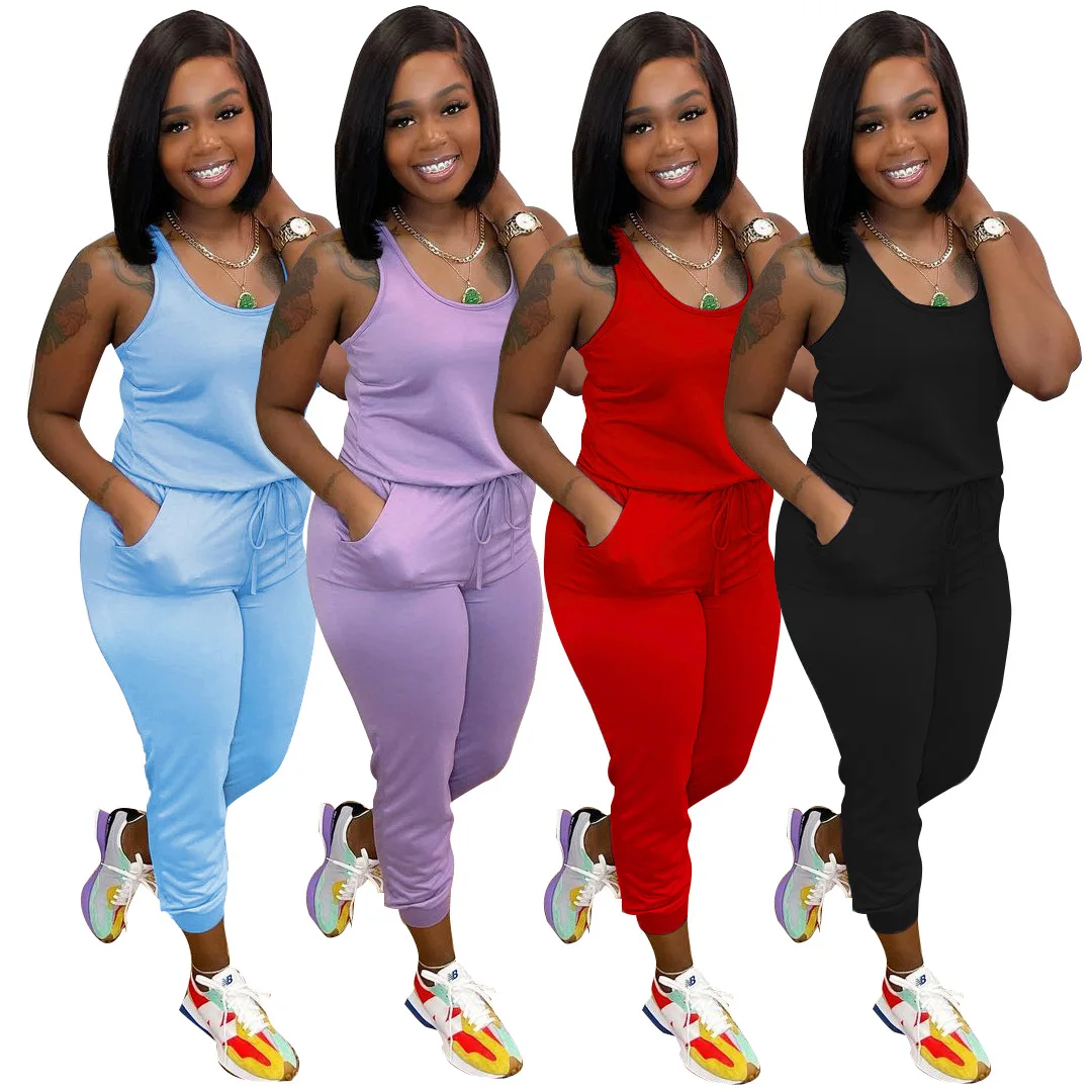 DUODUOCOLOR New style solid color casual sleeveless pocket sexy rompers womens clothing 2021 fashion jumpsuit D10547, Red, black, blue, purple
DUODUOCOLOR New style solid color casual sleeveless pocket sexy rompers womens clothing 2021 fashion jumpsuit D10547, Red, black, blue, purple