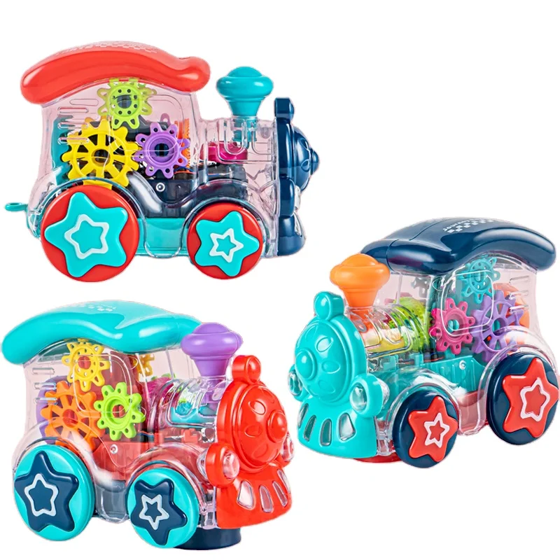Transparent Universal Gear Train Toy Electric Trains Power Wheel With Light And Music mini Electric Car Toy for kids
Transparent Universal Gear Train Toy Electric Trains Power Wheel With Light And Music mini Electric Car Toy for kids