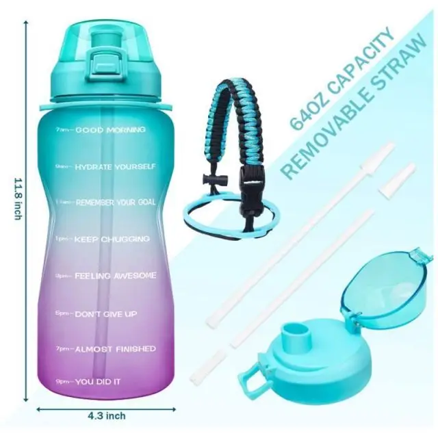 Plastic Custom Motivational Time Marker 2.2L GYM fitness water bottle with Straw Lid, Customized color
Plastic Custom Motivational Time Marker 2.2L GYM fitness water bottle with Straw Lid, Customized color