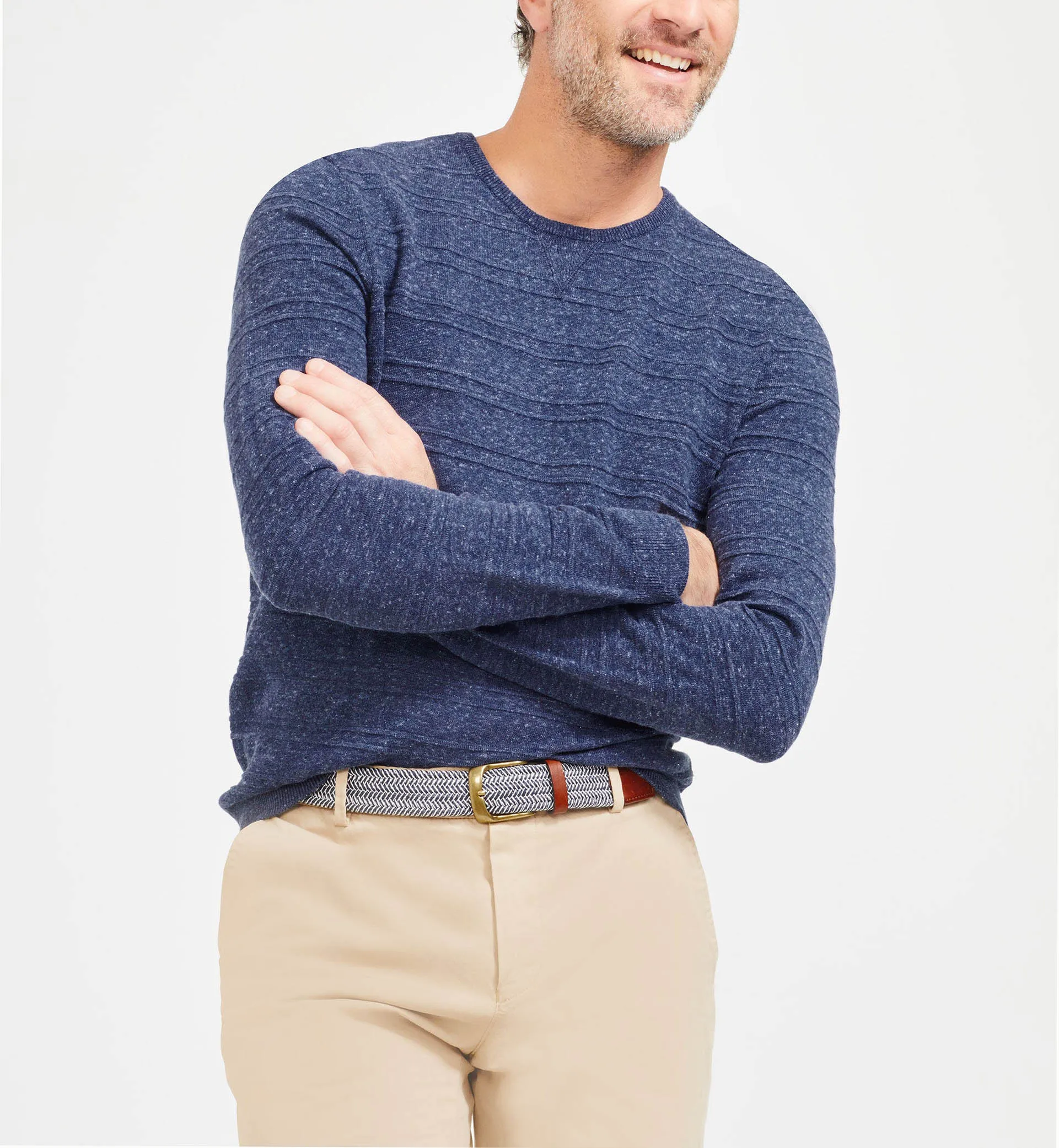 MEN'S 100% COTTON PULLOVER STRIPED OTTOMAN STITCH SWEATER
MEN'S 100% COTTON PULLOVER STRIPED OTTOMAN STITCH SWEATER