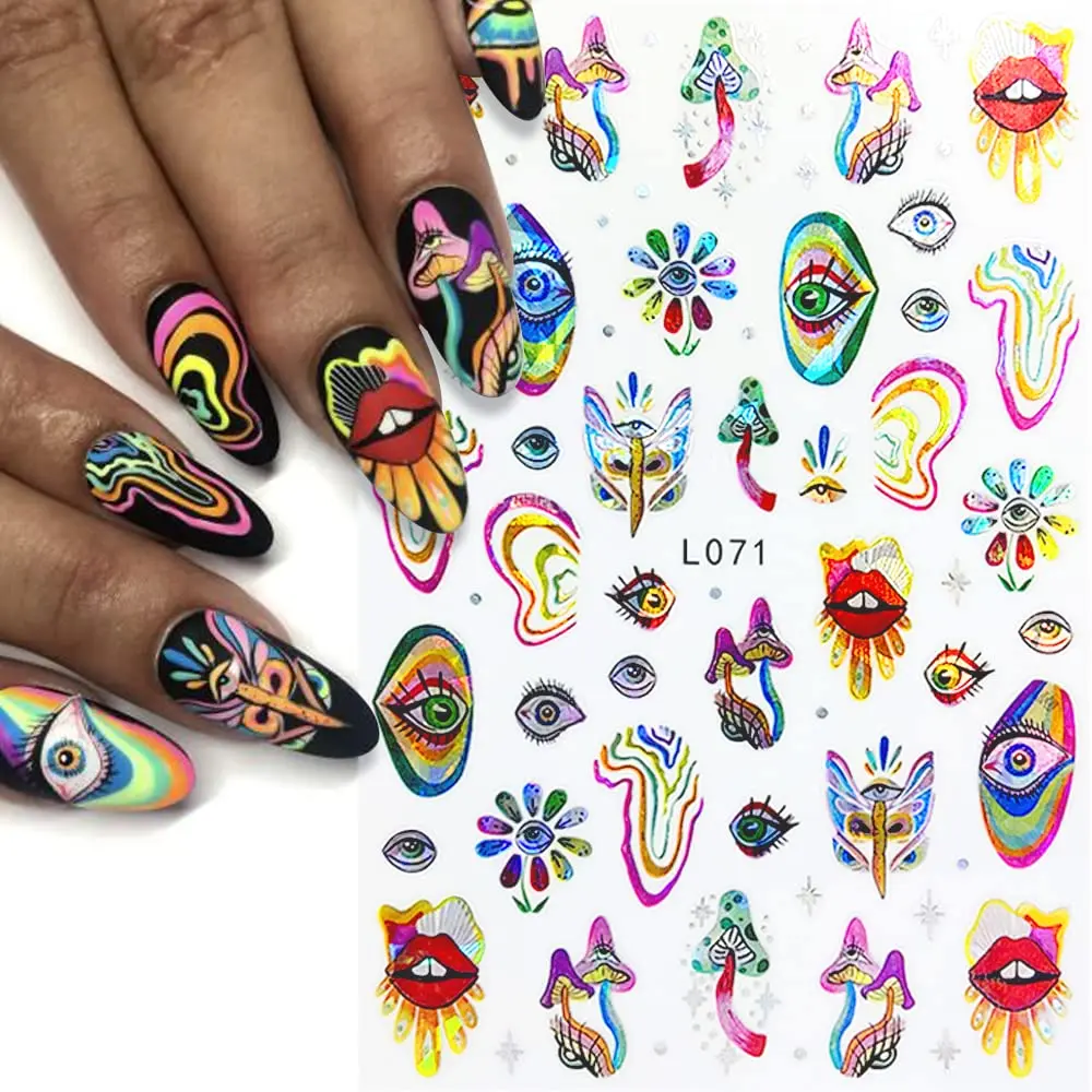 Free Shipping Iridescent Rainbow Lines Nail Decals Mushroom Lip Dreamcatchers Feather Colorful Eye Nail Stickers
Free Shipping Iridescent Rainbow Lines Nail Decals Mushroom Lip Dreamcatchers Feather Colorful Eye Nail Stickers