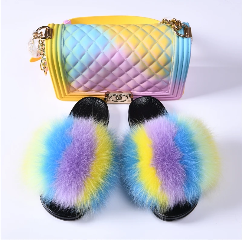 Hot sale summer jelly wallet and slippers shoes women custom raccoon leather slippers wholesale set, Customized color
Hot sale summer jelly wallet and slippers shoes women custom raccoon leather slippers wholesale set, Customized color