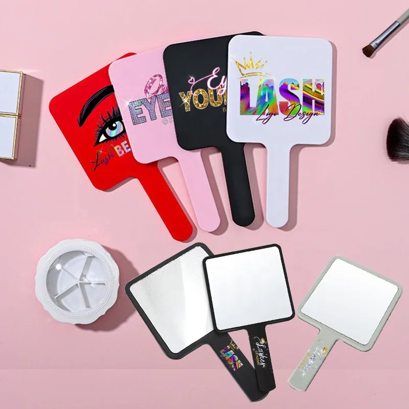Plastic One Side Customized logo square shaped cosmetic pink hand mirrors wholesale bulk makeup handheld mirror, Black/white/pink/green/blue
Plastic One Side Customized logo square shaped cosmetic pink hand mirrors wholesale bulk makeup handheld mirror, Black/white/pink/green/blue