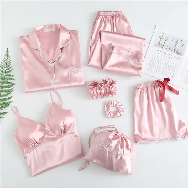 INS multi floral printed pajamas satin sleepwear pajamas sleepwear silk 7 piece pijamas woman
INS multi floral printed pajamas satin sleepwear pajamas sleepwear silk 7 piece pijamas woman