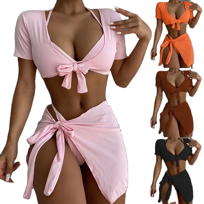 High Quality 4 Piece Swimsuit Women Sexy Two Piece Bikini Set Cover Up Beachwear Skirt Custom 3 Piece Swimwear
High Quality 4 Piece Swimsuit Women Sexy Two Piece Bikini Set Cover Up Beachwear Skirt Custom 3 Piece Swimwear