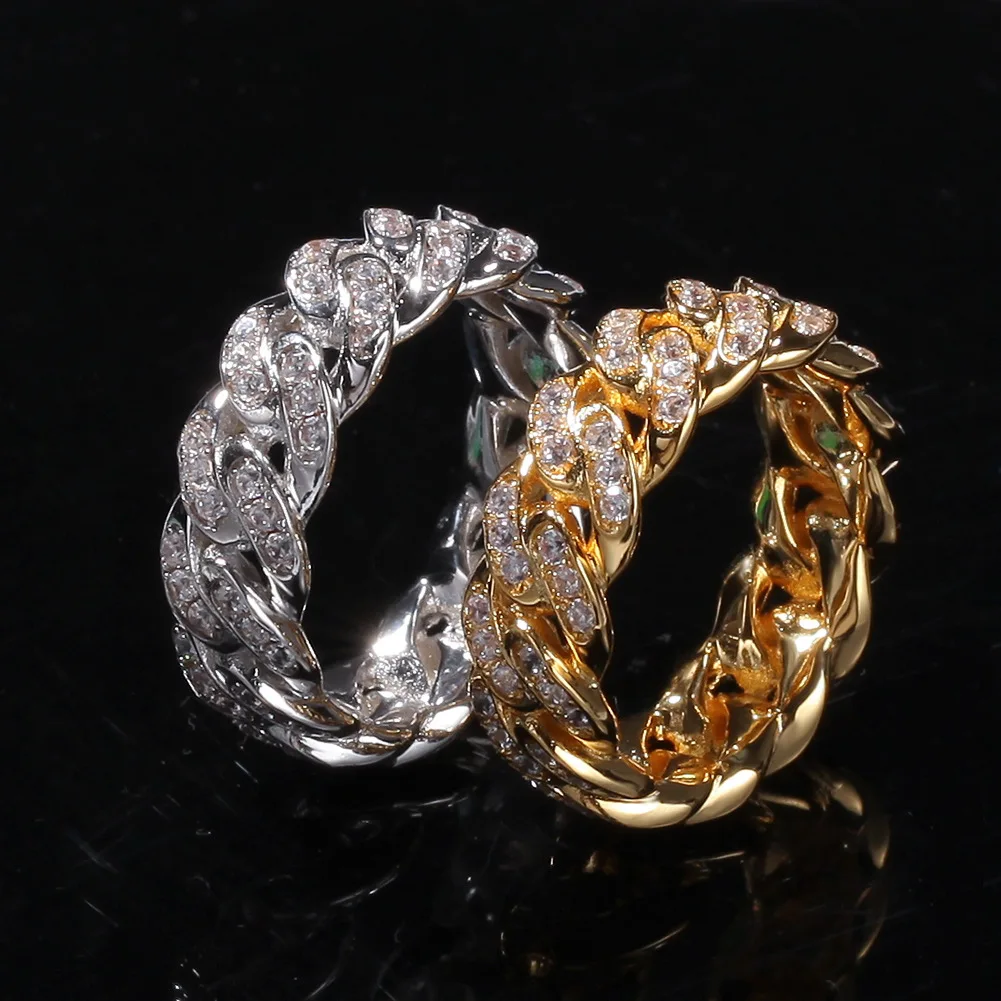 European Hiphop 8mm Cuban Chain ZC Rings Full Cubic Zircon Real Gold Plated Rings For Men
European Hiphop 8mm Cuban Chain ZC Rings Full Cubic Zircon Real Gold Plated Rings For Men