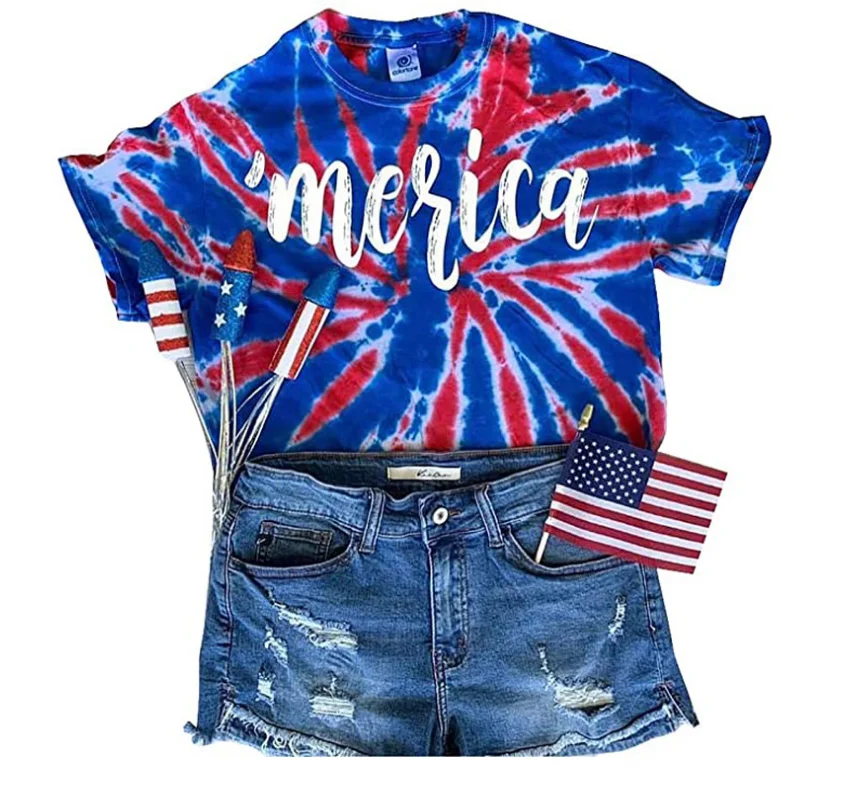 2020 summer independent day popular cotton Merica words loose comfortable wear women t-shirt
2020 summer independent day popular cotton Merica words loose comfortable wear women t-shirt