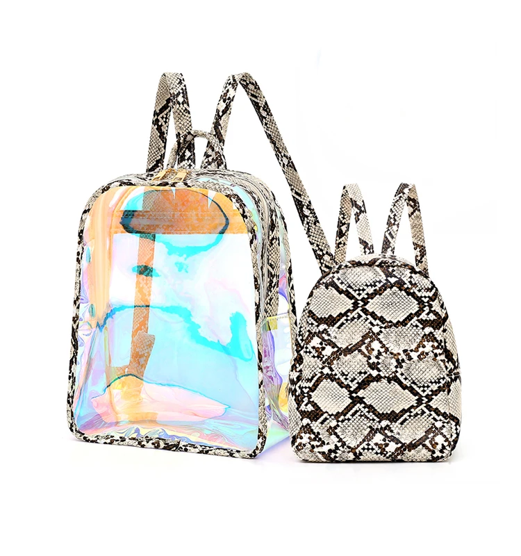 Custom hot selling clear waterproof women's small serpentine backpack, Popular colors
Custom hot selling clear waterproof women's small serpentine backpack, Popular colors