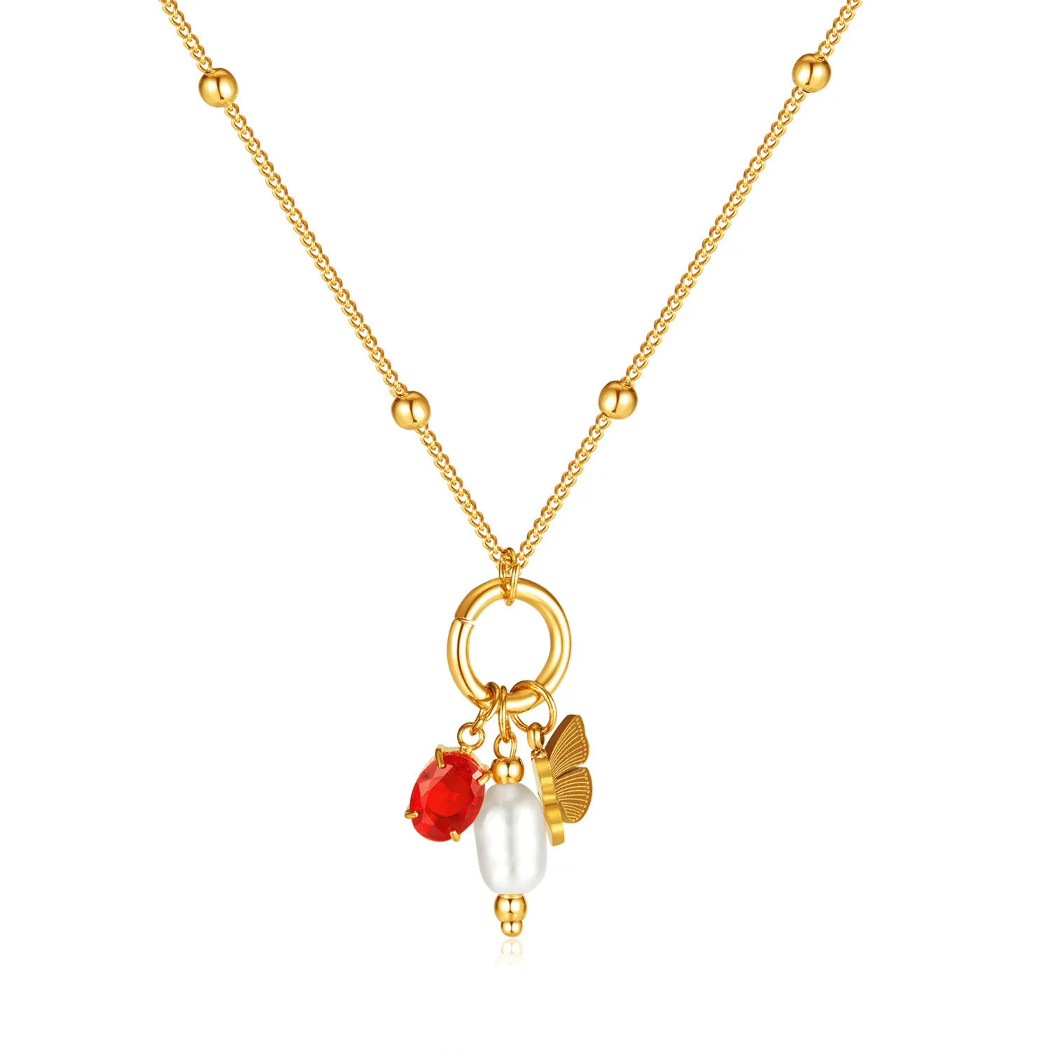 PVD 18K Gold-plated Stainless Steel Women's Fashion Jewelry Simple Temperament Rhinestone Acrylic Butterfly Pendant Necklace
PVD 18K Gold-plated Stainless Steel Women's Fashion Jewelry Simple Temperament Rhinestone Acrylic Butterfly Pendant Necklace
